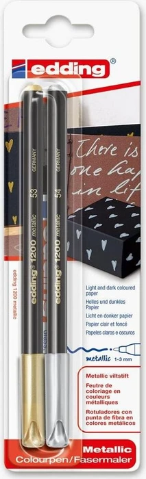 edding 1200 metallic silber/gold, 2er-Set