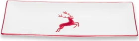Gmundner Keramik Bordeauxroter Hirsch Platte 36x15cm