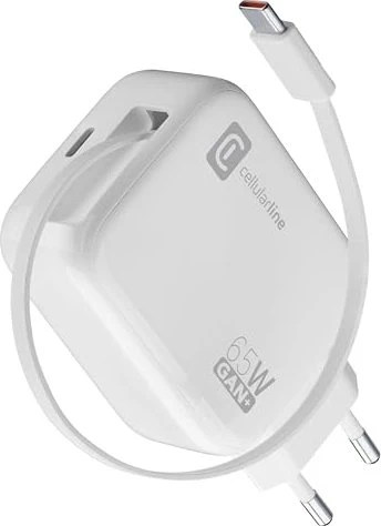 Cellularline Retractable Power 65W weiß