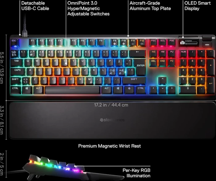 SteelSeries Apex Pro Gen 3, OmniPoint 3.0, USB, ND