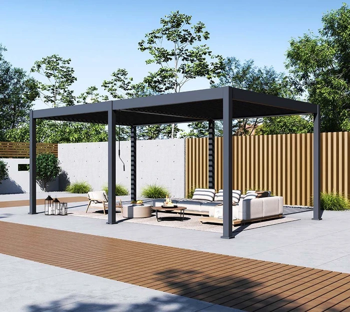 Paragon Grand Tuscan Pergola 600x370cm grau