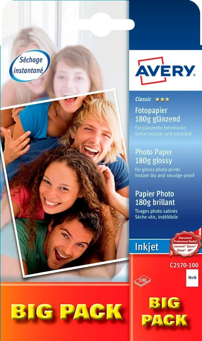 Avery-Zweckform Everyday Inkjet Fotopapier glänzend weiß, 10x15cm, 180g/m², 100 Blatt