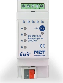 MDT Binäreingang BE 4-fach, 230V, 2TE REG (BE-04230.02)