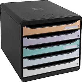 Exacompta Big Box Plus Schubladenbox, 5 Schubladen, Aquarel
