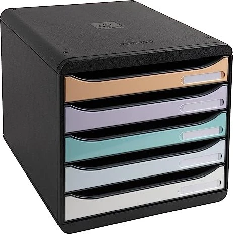 Exacompta Big Box Plus Schubladenbox, 5 Schubladen, Aquarel