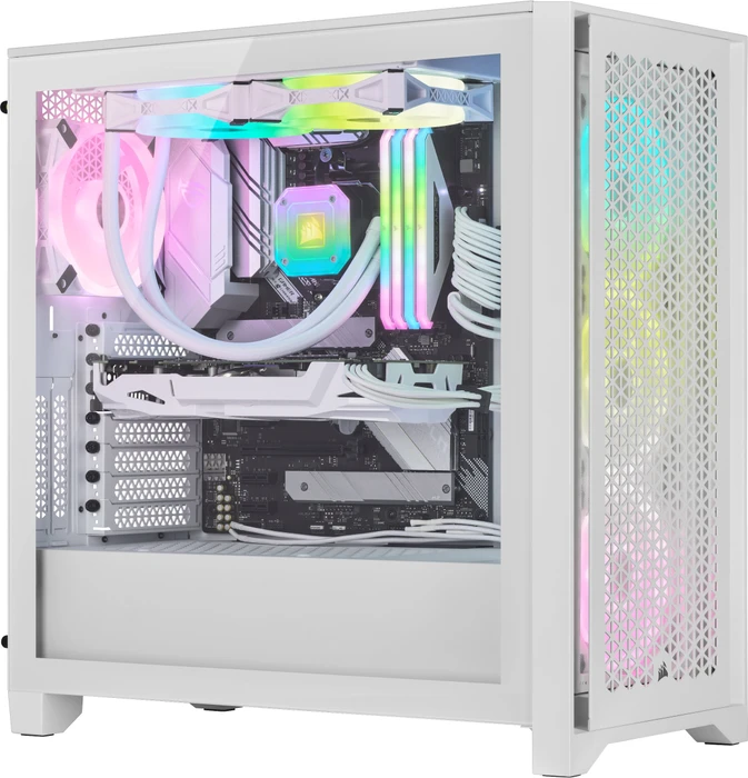 Corsair 4000D RGB Airflow QL Edition, weiß, Glasfenster