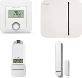 Bosch Starter-Set Raumklima, 1x Heizkörperthermostat, 1x Raumthermostat, 1x Tür-/Fenstersensor, mit Zentrale, Set