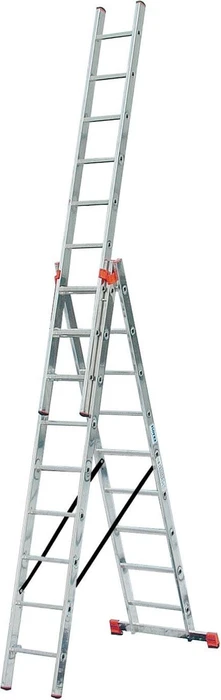 Krause Monto Tribilo Alu 3-tlg. Teleskop-Mehrzweckleiter, 3x 9 Stufen