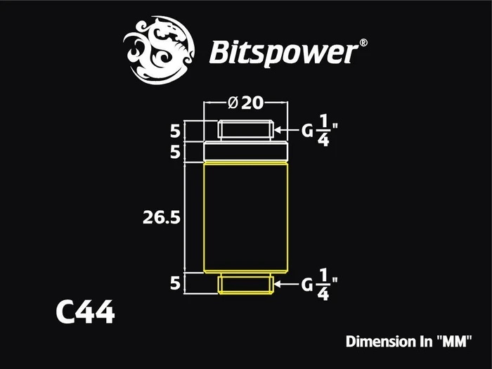Bitspower Schnellverschluss Set G1/4" extra lang matt schwarz
