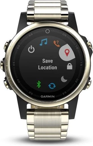 Garmin Fenix 5S Sapphire champagner mit Metallarmband