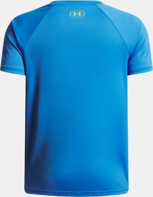 Under Armour Tech Split Wordmark Funktionsshirt kurzarm blue atlantis/green vibe (Junior)