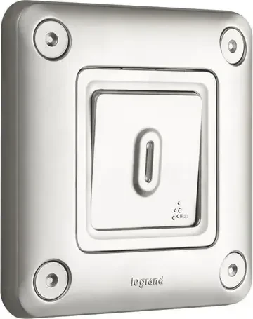 Legrand Soliroc Taster Schließer 1-polig separatem Meldekontakt, grau