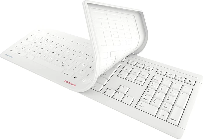 Cherry Stream Protect Membrane für Cherry Stream, Layouts: ISO-DE, Tastatur-Schutzhülle, weiß/grau