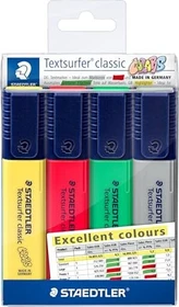 Staedtler Textsurfer classic 364 excellent colours sortiert, 4er-Set, Kunststoffetui