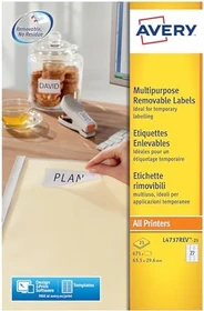 Avery-Zweckform Etiketten, 63.5x29.6mm, ablösbar, weiß, 30 Blatt (810 Etiketten)