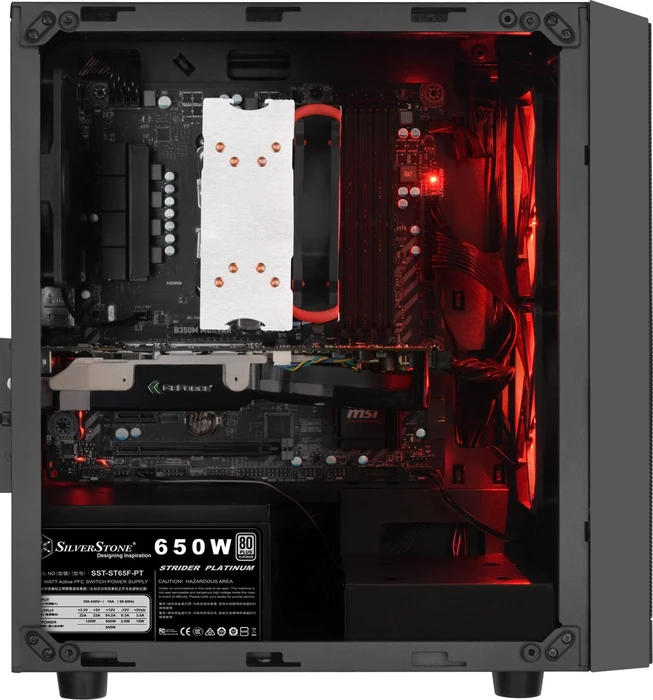 SilverStone Precision PS15, schwarz, Lüfter LED RGB, Glasfenster