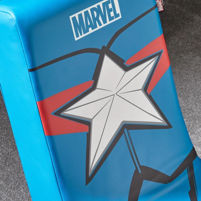 X Rocker Marvel Icon Video Rocker Gaming Bodensessel für Kinder/Jugendliche, Captain America rot/blau
