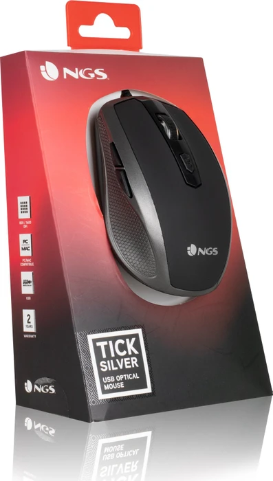 NGS Tick Wired Mouse silber, USB