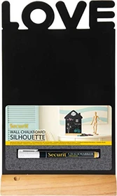 Securit Silhouette Wood Love, Kreidetafel mit Holzfuß, schwarz, 21x34.5cm