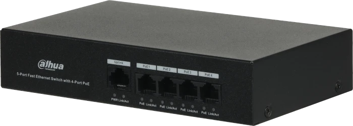 Dahua PFS30 Desktop Switch, 5x RJ-45, 36W PoE+