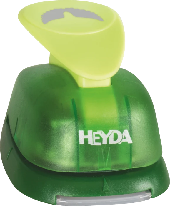 Heyda Hebel-Motivstanzer XL, Flügel, gelb/grün, 38mm