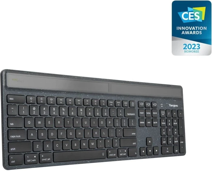 Targus EcoSmart Solar Keyboard, schwarz, Bluetooth, UK