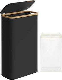 Songmics 65l Wäschekorb mit Deckel tintenschwarz