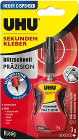 UHU Blitzschnell Präzision flüssig Sekundenkleber, 3g