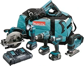Makita DLX6068PT Combo Kit Akku-Maschinenset inkl. Tasche + 3 Akkus 5.0Ah