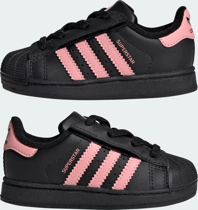 adidas Superstar II Comfort Closure Elastic Lace core black/glow pink (Junior)