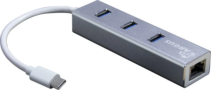 Inter-Tech Argus IT-410-S silber, RJ-45, USB-C 3.0 [Stecker]