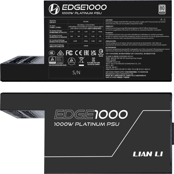 Lian Li EDGE Platinum 1000 schwarz 1000W, ATX 3.1