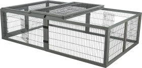 Trixie Freilaufgehege mit Abdeckung, 174x48x109cm, grau