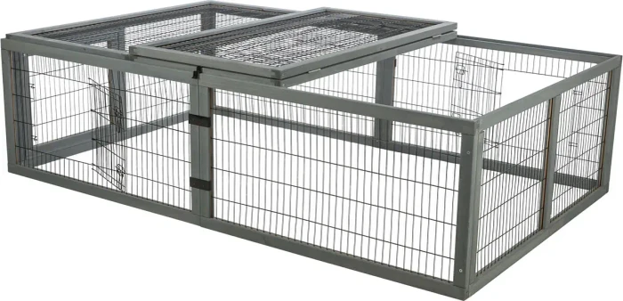 Trixie Freilaufgehege mit Abdeckung, 174x48x109cm, grau