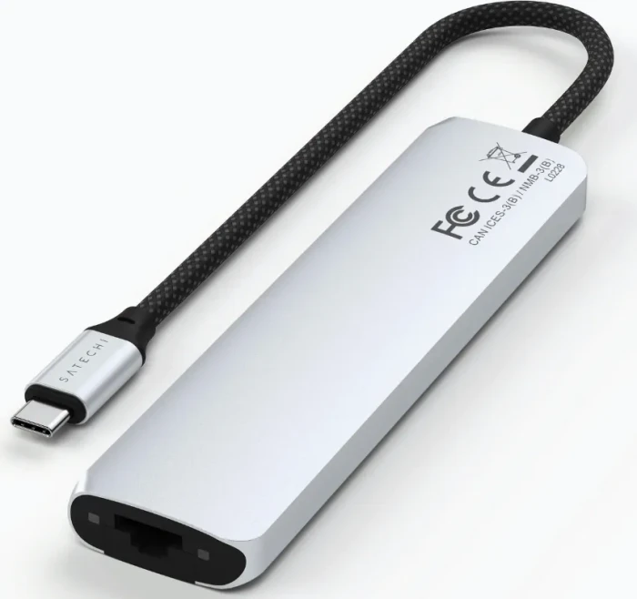 Satechi 7-in-1 Slim Multiport Adapter, silber, USB-C 3.1 [Stecker]