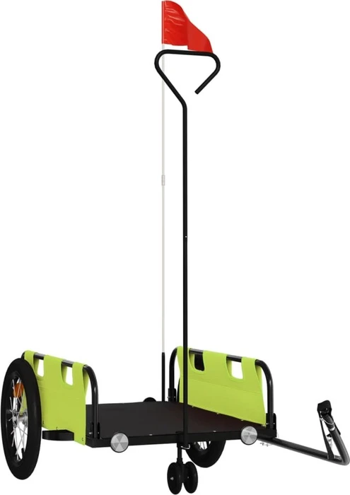 vidaXL Transport 124x64.5cm Fahrradanhänger grün