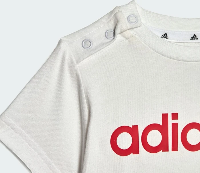 adidas Essentials Lineage Organic Cotton und Shorts Set T-Shirt white/better scarlet (Junior)