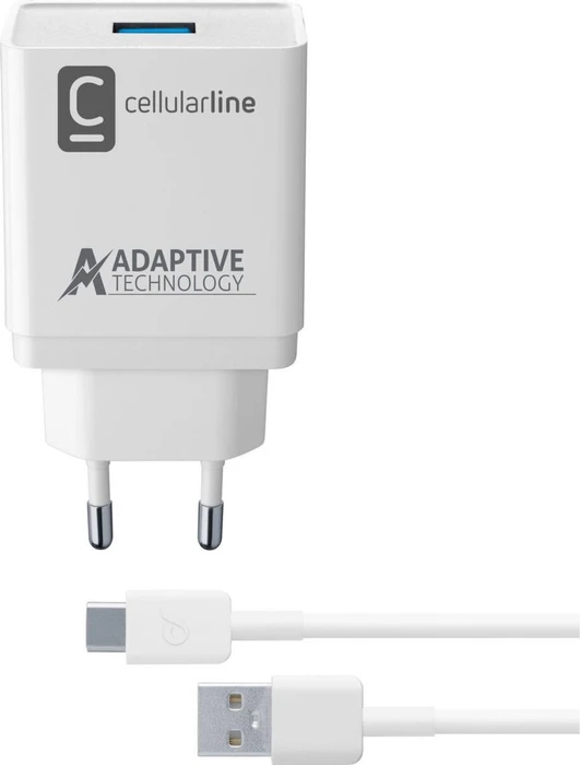 Cellularline Adaptive Fast Charger Kit 15W USB-C Samsung weiß