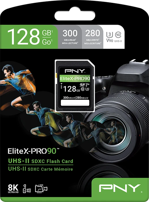 PNY EliteX-PRO 90 R300/W280 128GB, UHS-II U3, Class 10