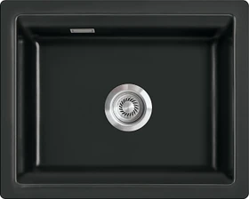 systemceram Kara 57 F/o Einbau Becken mittig mit Ablauffernbedienung nero