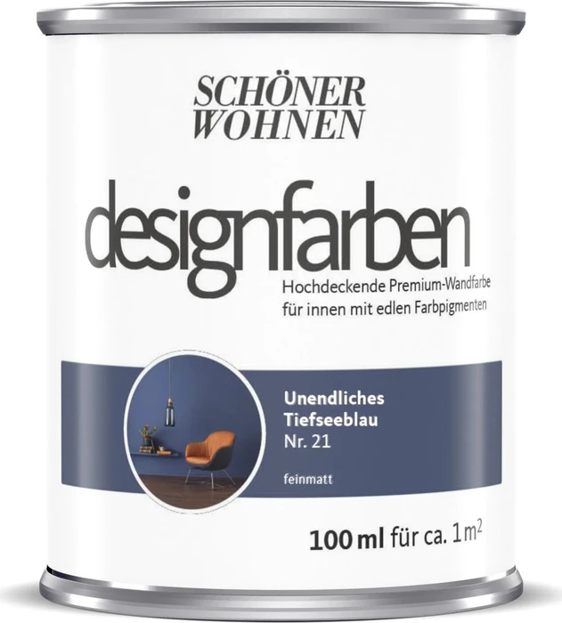 Schöner Wohnen Designfarben innen unendliches tiefseeblau matt, 100ml