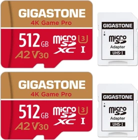Gigastone 4K Game Pro R160/W100 512GB Kit, UHS-I U3, A2, Class 10, 2er-Pack