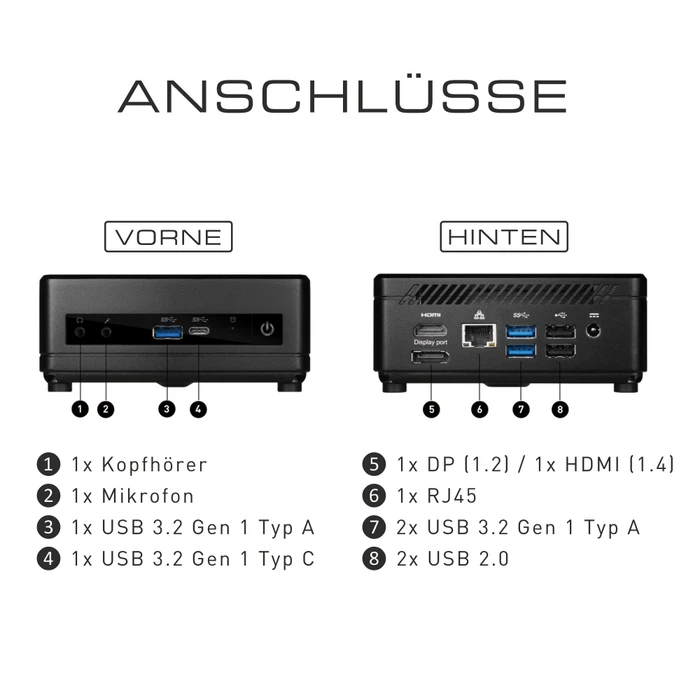 MSI Cubi 5 10M-063EU, schwarz, Core i5-10210U, 8GB RAM, 512GB SSD