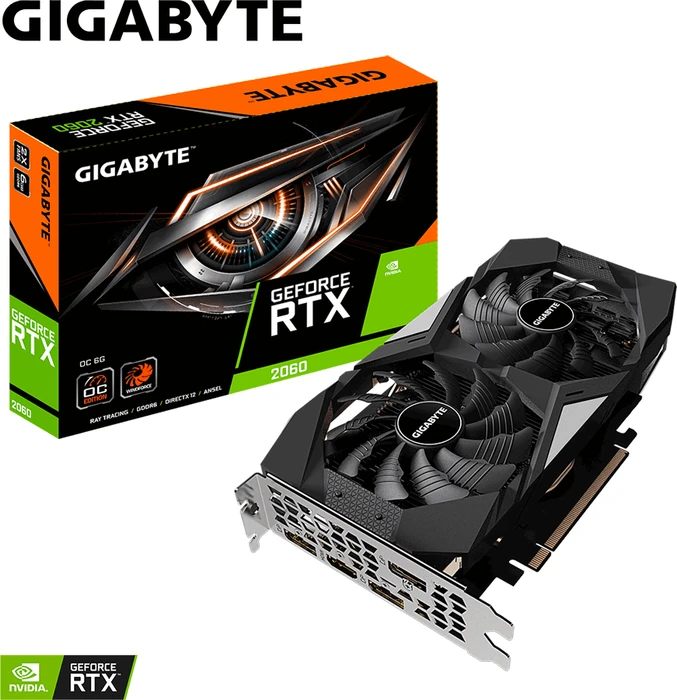 GIGABYTE GeForce RTX 2060 OC 6G (Rev. 1.0), 6GB GDDR6, HDMI, 3x DP