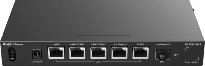 Ruijie Reyee EG400 RG-EG406XS Desktop 2.5G Smart Router, 5x RJ-45, 1x SFP+