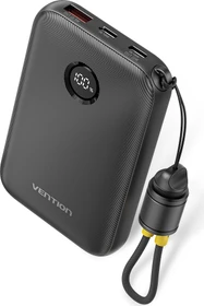 Vention Power Bank mit USB-C-Kabel 10000mAh 22.5W schwarz