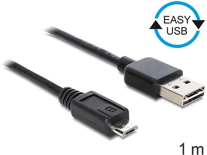 DeLOCK EASY-USB 2.0 Kabel, USB-A [Stecker] auf Micro-B [Stecker], 1m