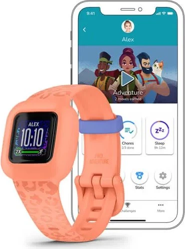 Garmin vivofit jr. 3 Aktivitäts-Tracker peach leopard