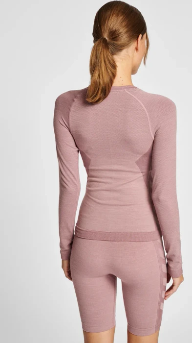 hummel CEA Seamless Tight Funktionsshirt langarm woodrose/rose taupe melange (Damen)