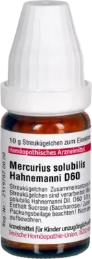 DHU Mercurius Solibilis Hahnemanni D60 Globuli, 10g